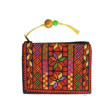 Hand Stitched embroidery Change Purse