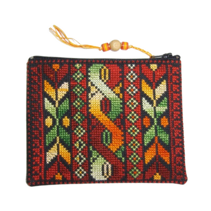 Hand Stitched embroidery Change Purse